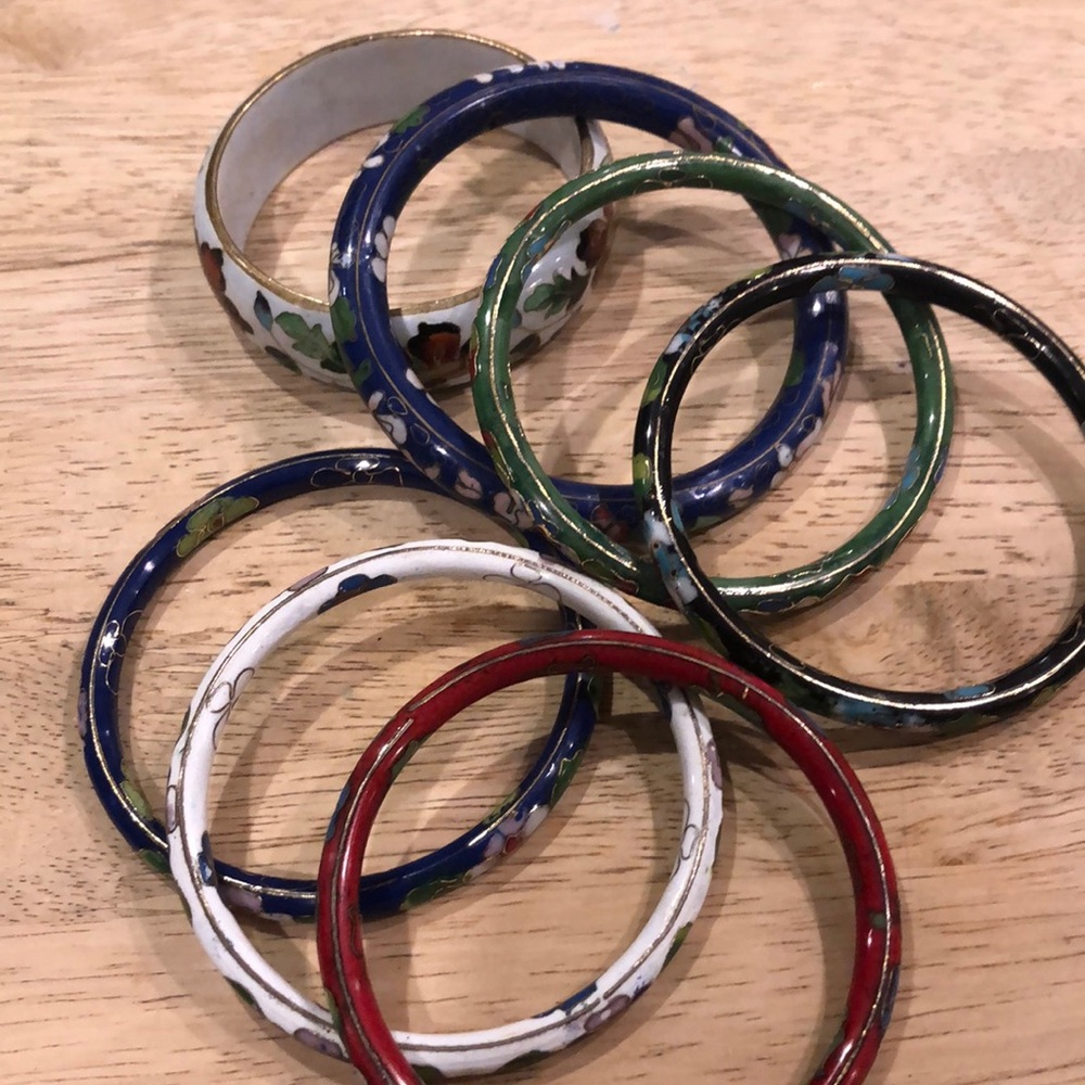 Real cloisonné bracelet set .